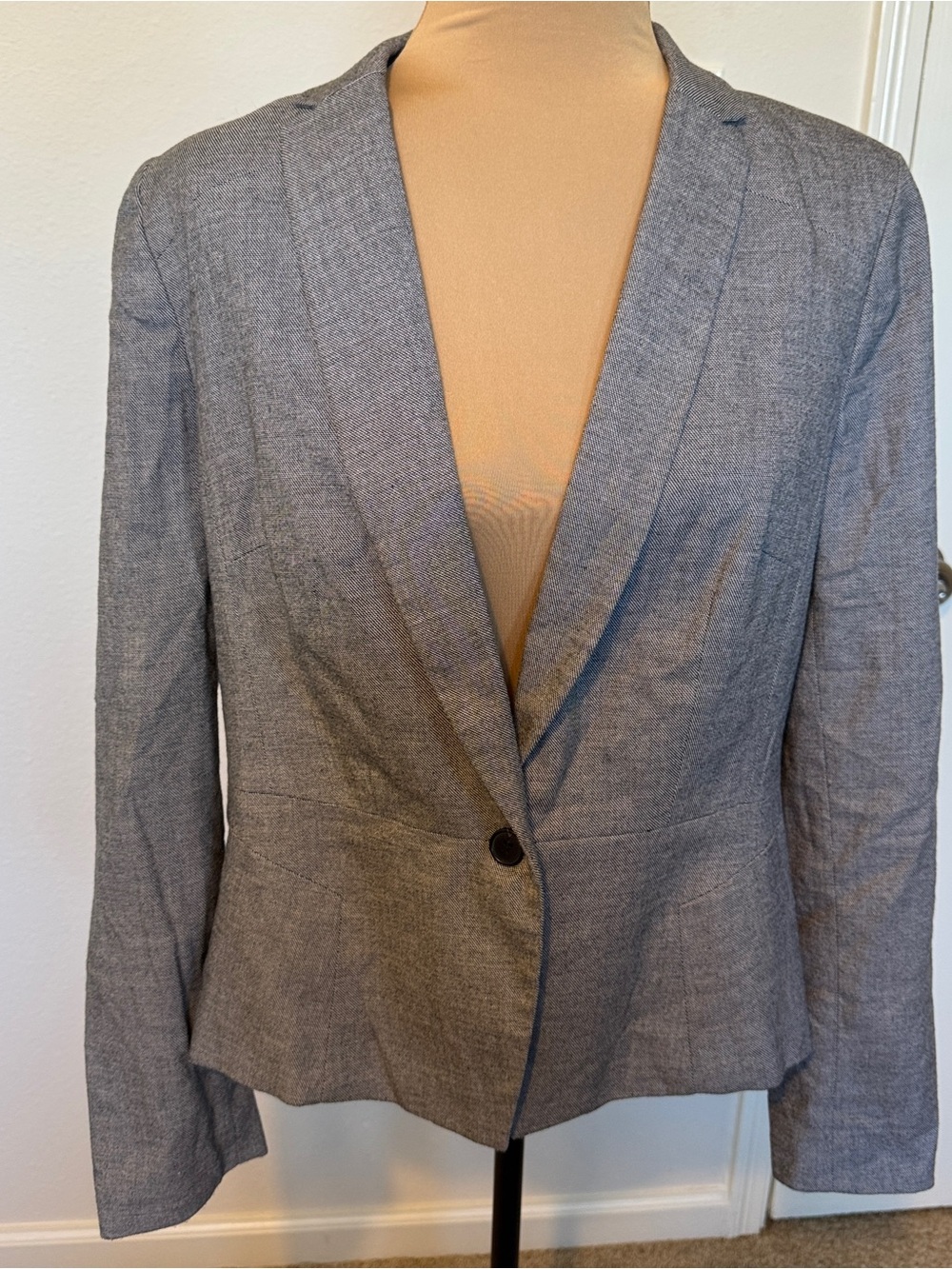 Worthington Heather Gray Single-Button Women's Blazer